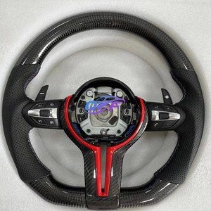 Volante Deportivo de Cuero y Fibra de Carbono <span class=keywords><strong>M</strong></span> Performance Compatible con F30 F32 F10 F20 F07 F01 <span class=keywords><strong>E46</strong></span> E60 E90 M3 M4 M5 M7 Nueva Generación - Product Image 4