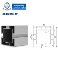 Profilé en alliage d'aluminium 6063-T5 série 6000 à fente en T 60x60, norme GB 6060, pour assemblage de cadre industriel et construction personnalisée
