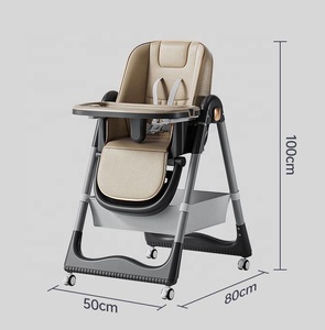 Seggiolone Multifunzionale per Bambini, Sedia da Pranzo Regolabile con Ruote, Pieghevole - Product Image 3