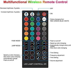 12 Volt 32.8 ft ứng dụng điều khiển 5050 <span class=keywords><strong>RGB</strong></span> âm nhạc <span class=keywords><strong>Sync</strong></span> <span class=keywords><strong>LED</strong></span> Strip ánh sáng thông minh cung cấp điện và 40key điều khiển từ xa - Product Image 3