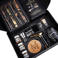Kit d'infusion de cocktails DIY, fumoir à whisky, ensemble de mixologie 24 pièces, bocaux d'infusion de 12 oz, copeaux de bois, acier inoxydable