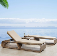 Chaise longue de loisirs moderne et portable pour l'extérieur, lit pliant en rotin durable pour hôtels, jardins, espaces ouverts, piscines et chambres