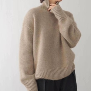 Pull-over en tricot polyvalent à col haut épaissi pour femmes, style <span class=keywords><strong>d</strong></span>écontracté, pour l'automne et l'hiver - Product Image 3