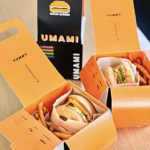 Professional Design Custom Print Disposable Fast Food Takeaway Packaging Corrugated Kraft Burger Box