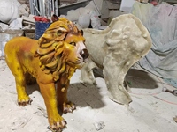 Moule en plastique ABS pour grande statue de lion, utilisation extérieure pour porte en béton, forte résistance, modèle Reazone RZS, plastique moulé par injection de ferraillage