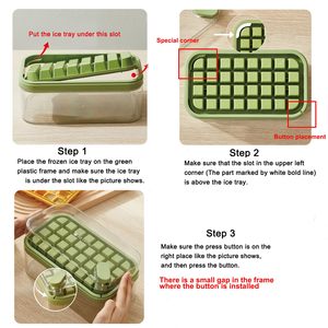 Summer DIY <strong>Ice</strong> <strong>Cube</strong> Tray Mold 2 Pack Freezer Custom 64 Grids Plastic <strong>Ice</strong> <strong>Cube</strong> Trays With Lid and Bin with Container - Product Image 4