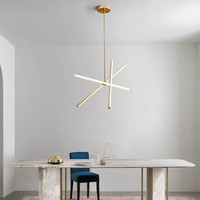 Suspension d'intérieur moderne de luxe, design géométrique créatif en acrylique et métal, hauteur réglable, pour chambre et salon, style artistique