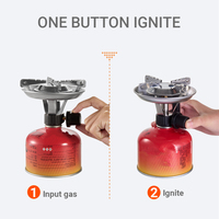 Réchaud à gaz portable pliable automatique homologué CE, mini brûleur compact pour le camping, la randonnée et les pique-niques