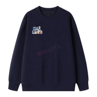 Sweat-shirt personnalisé à col rond uni avec appliqué, logo sur mesure, poignets et ourlet côtelés pour équipes, cadeaux, clubs et marques