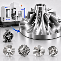 Roue de compresseur centrifuge à impulsion usinée CNC 5 axes de haute précision, turbine à impulsion, fournisseur OEM d'usine