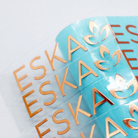 Étiquettes de lettres métalliques auto-adhésives autocollants minces électroforme or nickel 3d transfert de logo autocollants en relief autocollants en métal