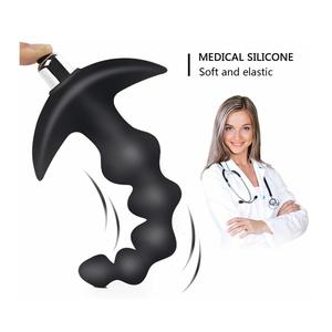 10 частот мягкий силиконовый черный супер длинный Анальный вибратор пробка для геев - Product Image 5