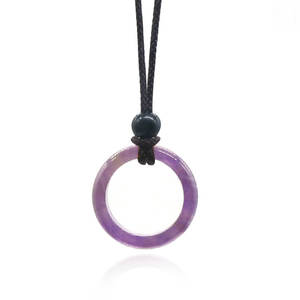 प्राकृतिक रत्न एगेट रीकी रिंग नेकलेस सहायक जोड़ी उपहार के लिए क्रिस्टल गोल रिंग पेलेंट हार - Product Image 6