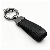 Porte-clés de voiture en cuir tressé avec anneau à ressort couleur canon de fusil, anti-perte, multicolore, cadeau pour femmes, accessoires automobiles