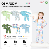 Pyjamas pour filles personnalisés en coton biologique / viscose de bambou 100% respectueux de la peau, imprimé d'oies, qualité Puresun, 8 à 9 ans
