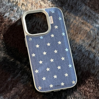 Cowboy étoile à motifs tissu Iphone 15pro Max étui de téléphone 17 16 15 14 13 étui de téléphone antichoc personnalisé en cuir