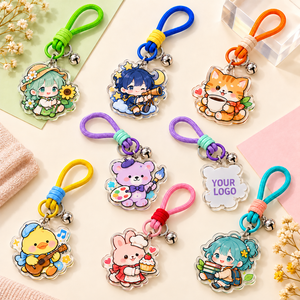 Porte-clés personnalisés en acrylique sur le thème de l'anime, breloques de personnages imprimées recto-verso, OEM ODM - Product Image 1