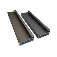 Profil de porte en verre avec cadre en aluminium anodisé poli extrudé de 45 mm de largeur pour armoire, placard, cuisine