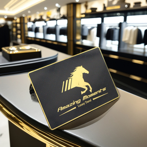 Custom 0.5mm Thick Stainless Steel Business Membership Hotel <b>Card</b> Silkscreen Printed Logo Shine Effect Waterproof Mini EM4305 - Product Image 2