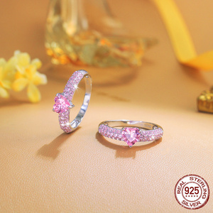 Anillo <span class=keywords><strong>de</strong></span> Eternidad <span class=keywords><strong>de</strong></span> Plata <span class=keywords><strong>de</strong></span> Ley 925 con Forma <span class=keywords><strong>de</strong></span> Corazón y Circonitas Rosas para Mujer, Anillo <span class=keywords><strong>de</strong></span> Compromiso Romántico para Enamorados, Regalo <span class=keywords><strong>de</strong></span> Joyería - Product Image 4