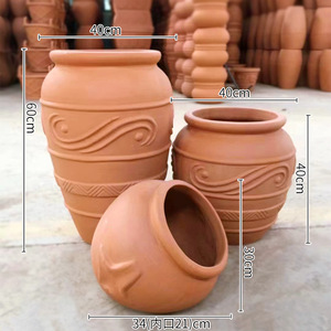 Antique terre cuite ensemble grand sol Design pépinière fleur plante Pot extérieur maison jardin décoration émaillée argile chinoise poterie - Product Image 5