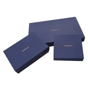 Custom Blue Silk Screen Logo Cardboard Gift Box with Lid