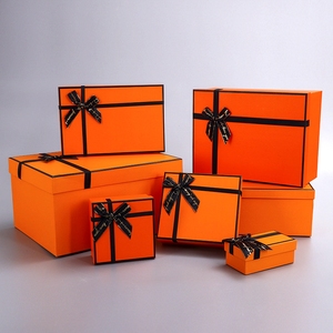 Boîte-cadeau exquise pour cosmétiques, boîte-cadeau <span class=keywords><strong>orange</strong></span> ciel, boîte-cadeau avec nœud papillon, parfum, rouge à lèvres, en stock - Product Image 5