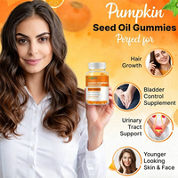 Gummies d'huile de graines de citrouille sans sucre OEM 4000mg pour le soutien de la prostate et des voies urinaires, la croissance des cheveux, supplément végétalien à marque privée