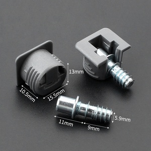 Conectores de Placa de Aleación Tres en Uno GQK para Armarios y Estantes, Cubierta Deslizante Oculta de Nylon, Gris Moderno, Fácil Instalación - Product Image 4