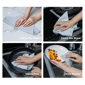 High Absorbent Waffle Kitchen Towel Microfiber Waffle Weave Drying Towel All-purpose Cleaning Cloths