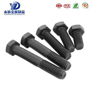 สลักเกลียวเหล็กกล้าคาร์บอนสีดำ เกรด 12.9 พร้อมน็อตหกเหลี่ยม สลักเกลียวความแข็งแรงสูง สลักเกลียวเหล็กจากจีน สลักเกลียวหกเหลี่ยม - Product Image 1