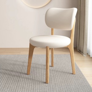 Chaise de salle à manger en bois pour la maison, avec dossier en cuir ou en tissu et coussin moelleux, pour cuisine, salle à manger, restaurant - Product Image 5