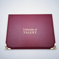 Cadre de diplôme universitaire personnalisé en or, couverture en velours, porte-certificat A5 A4 pour les remerciements et les récompenses