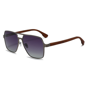 Fashion TAC Polarized Unisex Full Rim <b>Square</b> Stainless Frame Wooded Temple <b>Sunglasses</b> Model 8815 China Zhejiang Made Opp Bag - Product Image 6
