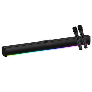 2 Mic NR7019W 50W RGB masaüstü uzun ses çubuğu TV Echo duvar Karaoke BT hoparlör uzaktan kumanda ile 3D ses HIFI mikrofon - Product Image 1