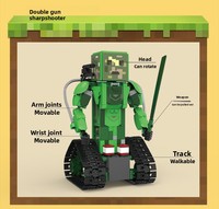 Robot de Control Remoto Cinco en Uno, Programable, Educativo, de Ciencia, Rompecabezas, Bloques de Construcción, Juguete para Niños, Verde