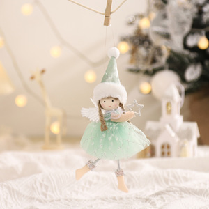 DAMAI Soft Fabric Winged Angel Girl Hanging Ornament 3 Color Tulle Skirt Fairy Doll Pendant for Christmas Tree <b>Decor</b> - Product Image 3