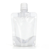 Bouteilles de boisson jetables en plastique transparent de 30 ml et 100 ml avec bec verseur, sachets de jus refermables pour les voyages et les activités de plein air