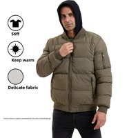 Veste en coton pour homme, col baseball, hiver 2026, capuche amovible, épaisse, imperméable, motif uni, manches longues, en stock