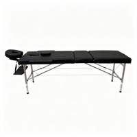 Meistverkauftes, verstellbares und faltbares PU-Edelstahl-Dreifach-Massagebett mit hochdichtem Schaumstoff.