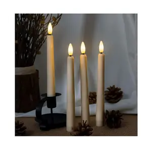 Оптовая продажа 8-дюймовые пластиковые теплые белые электрические свечи с дистанционным управлением беспламенные светодиодные конические свечи, сделано в Шэньчжэне