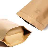 Sachets d'emballage en papier kraft blanc alimentaire amical pochette kraft debout sac en papier kraft brun debout pochette ziplock