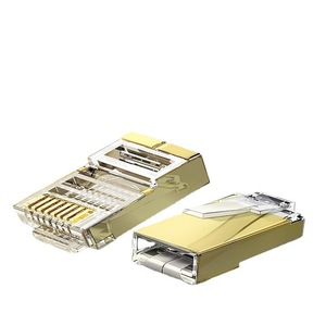 <b>Rj45</b> Gold Plated Ethernet Connector 8-Core Metal Shielded Phosphor Bronze Contact For Network <b>Cable</b> Connection - Product Image 1