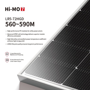 Longi hiệu quả cao 182mm tế bào 575W 580W 585W 590W 600W bifacial N Loại bảng điều khiển năng lượng mặt trời - Product Image 4