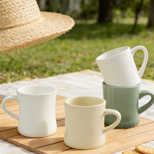 Juego de Tazas de Café de Cerámica Gruesa Estampada, Estilo Retro Clásico Vintage, con Logotipo Personalizado OEM, para Cafetería - Product Image 6