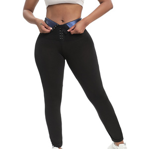 Pantalon de <span class=keywords><strong>sauna</strong></span> semi-occulant pour femme, leggings gainants taille haute avec crochets ajustables - Product Image 2