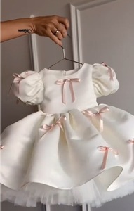 Abiti Estivi per Bambine 2026, Vestito da Festa con Fiocchi Rossi, <span class=keywords><strong>Abito</strong></span> da Principessa per Compleanno - Product Image 3