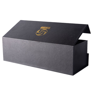 Çevre dostu özel Logo siyah dokulu karton manyetik kapatma katlanır katlanabilir termos şişe su bardağı hediye kutusu - Product Image 5