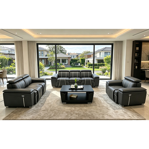 Cómodo Conjunto de Sofás Reclinables Motorizados de Cuero 1+2+<span class=keywords><strong>3</strong></span>, Elegante Diseño Cosido, Asientos Reclinables Eléctricos para Sala de Estar - Product Image 5