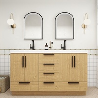 Conception intelligente fonctionnelle vanité de salle de bain personnalisée en bois Durable à la mode armoire de salle de bain prix abordable vanité de salle de bain
